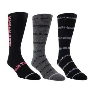 Perri's Socks Iron Maiden Assorted Crew Socks 3 Pair - IMA370-078
